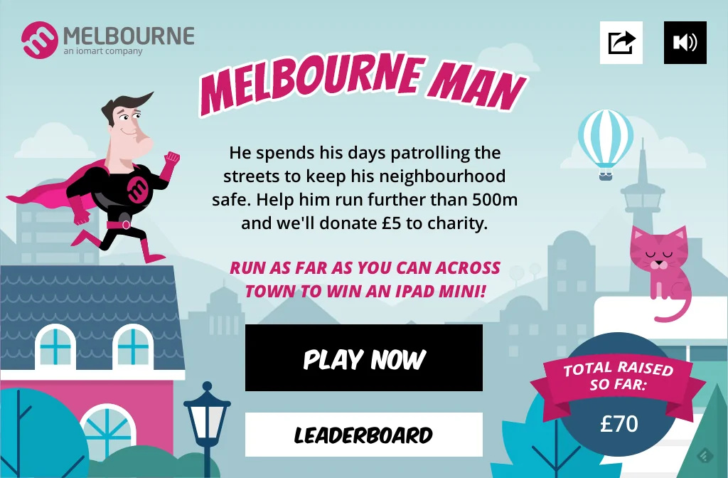 Melbourne Man Branded Game Menu Screen
