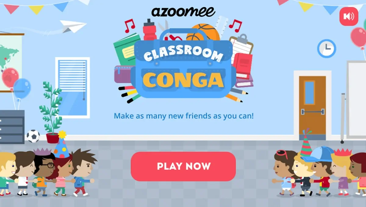 Azoomee Conga Branded Game Menu Screen