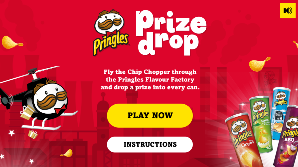 Pringles Prize Drop Tailored Game Menu Screen