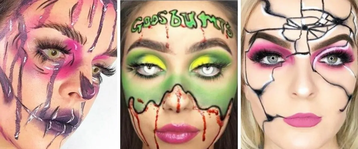 Soap and Glory Halloween face paint examples