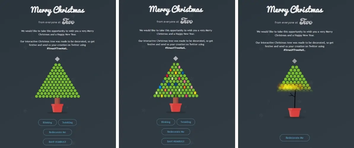 Series of Images Showing Interactive Christmas Card
