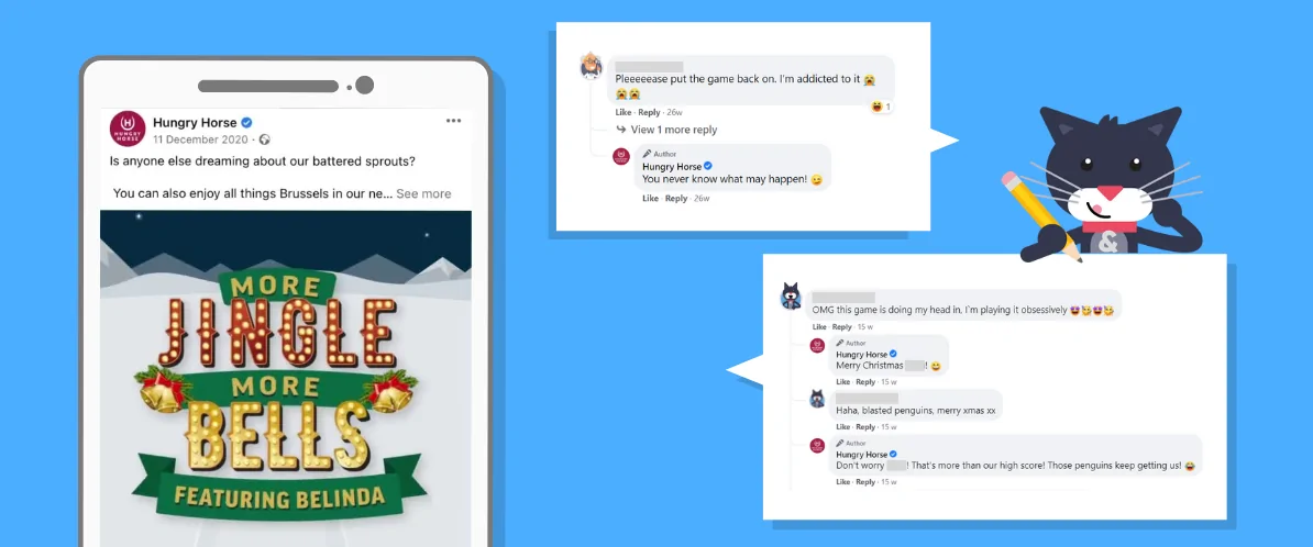 Online Christmas Game with Comments on Social Media