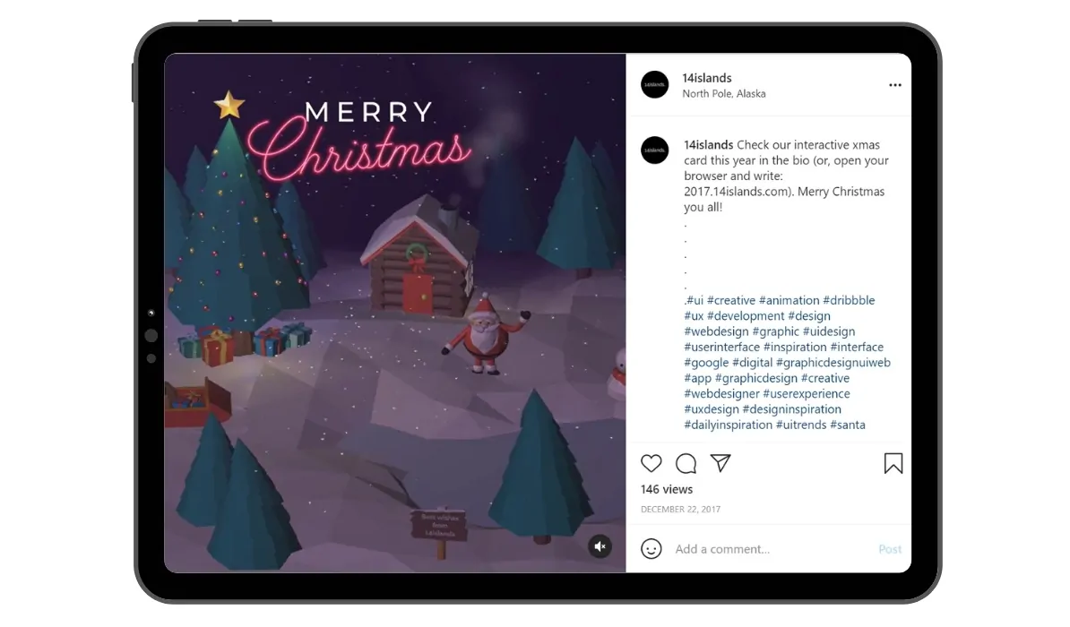 Interactive Christmas Card Example Posted on Instagram