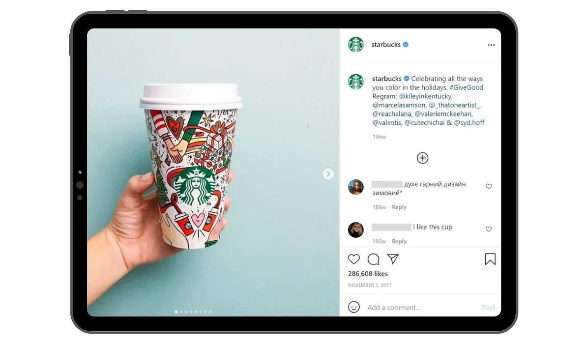 Starbucks Christmas Campaign UGC Example