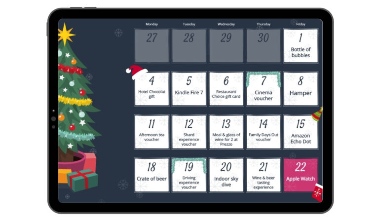 Example of Digital Advent Calendar with Branded Games