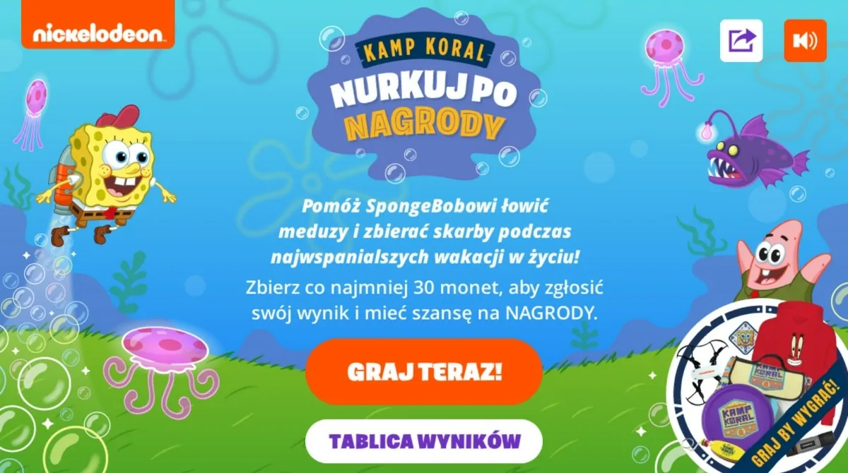 SpongeBob Branded Game Menu - Polish