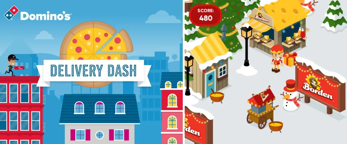 Peek & Poke Branded Game Examples – Domino's and Borden Cheese