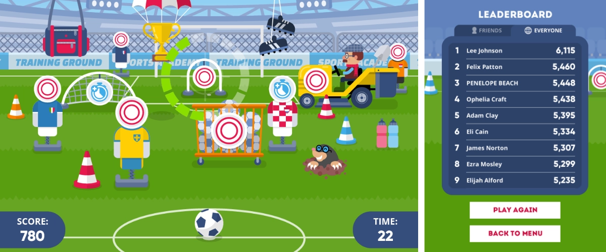 Soccer Skill Shot Game for World Cup Promotion