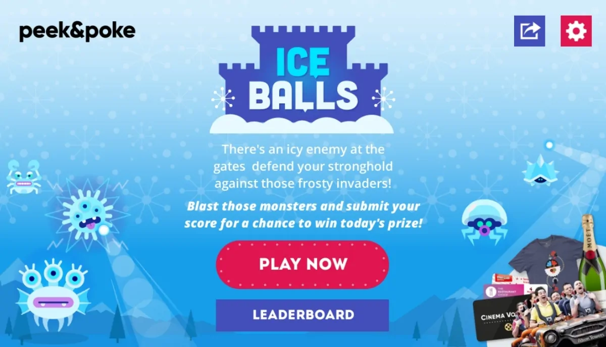 Ice Balls Game Menu Screen