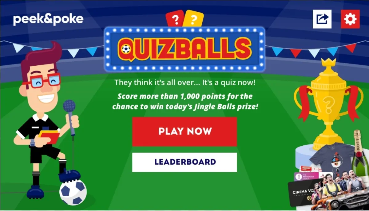 Quizballs Game Menu Screen