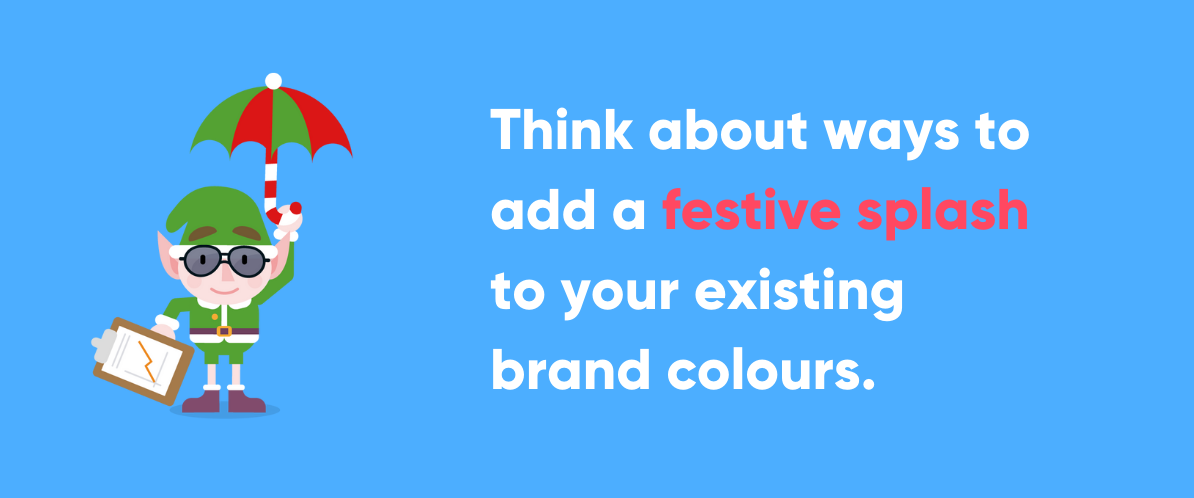 Text Image with Advice for Using Christmas Colours in Branding