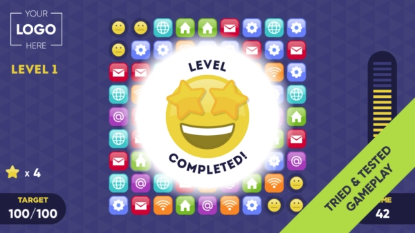 Match-3 Branded Game Level Complete