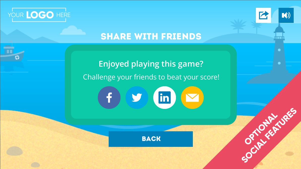 Seaside Sprint Branded Game Social Share