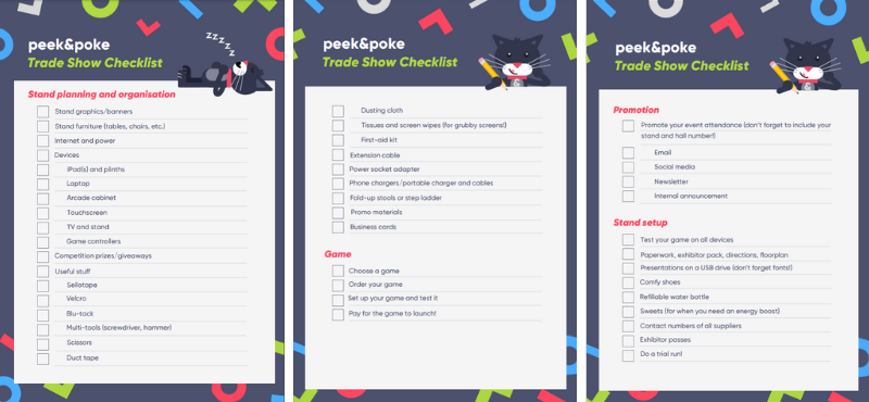 Trade Show Checklist by Peek & Poke