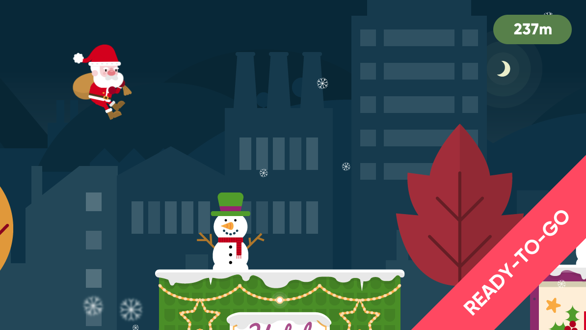 Online Christmas Rooftop Runner Gameplay