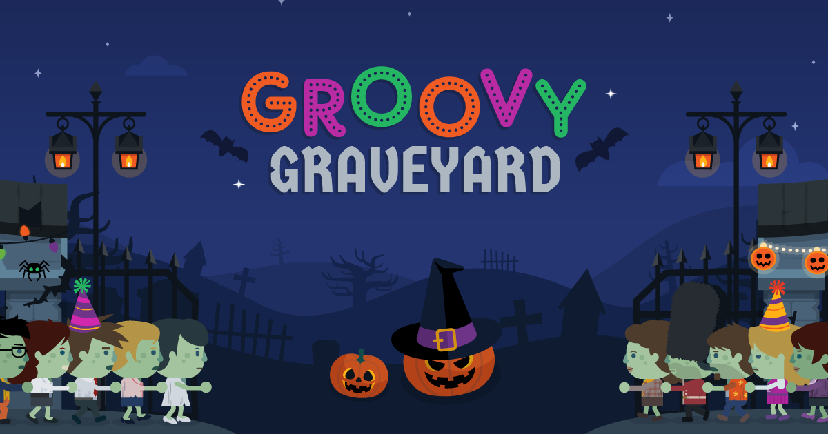 Groovy Graveyard Halloween themed Conga game
