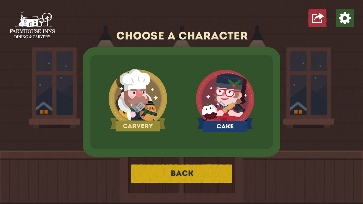 Carvery vs. Cake Game Character Select Screen
