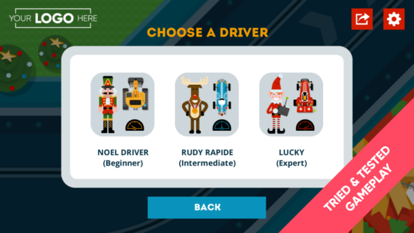 Selecting Characters for Branded Christmas Racing Game