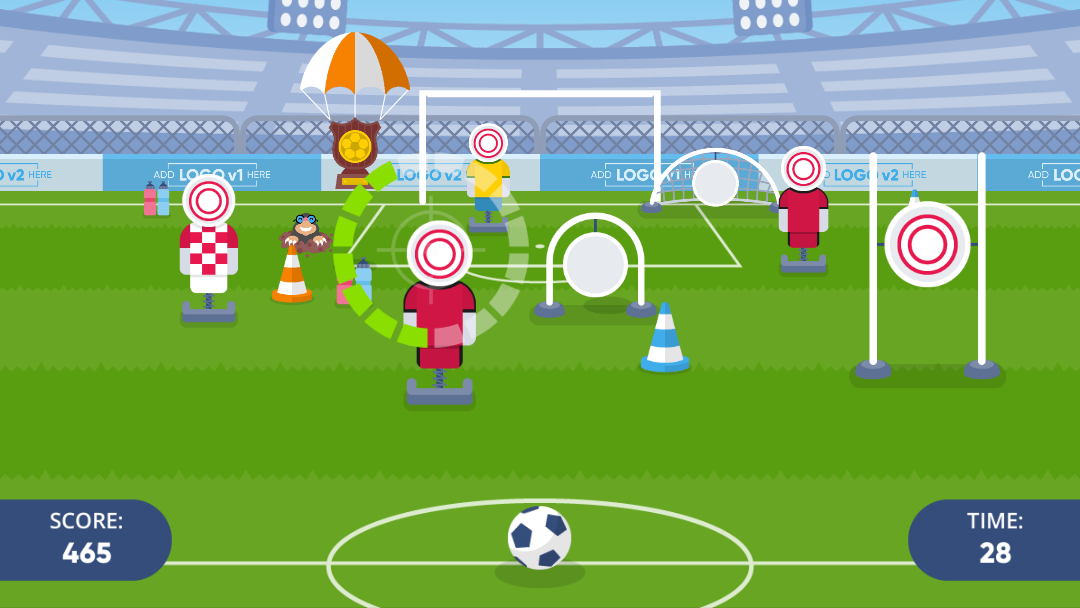 Soccer Skill Shot Gameplay Hitting Targets