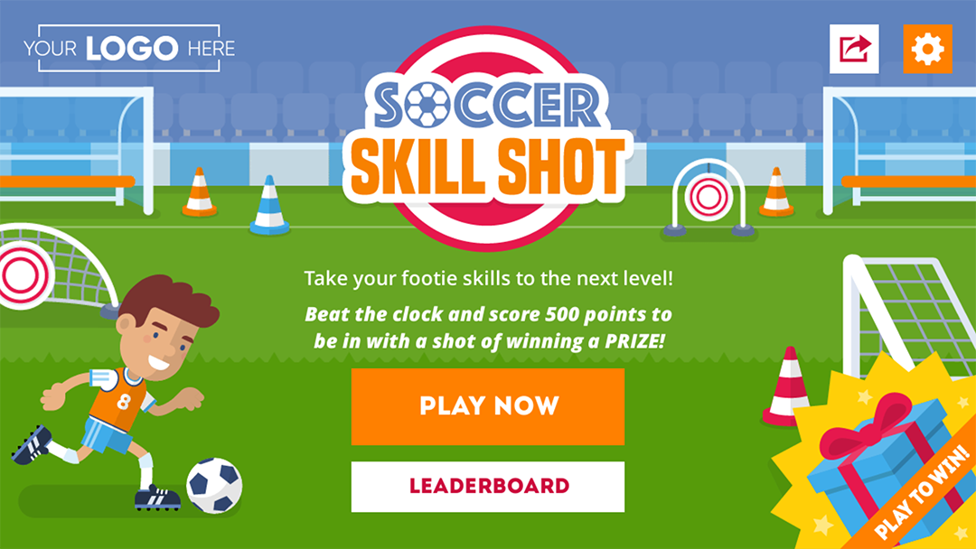 Soccer Skill Shot Game Menu Screen