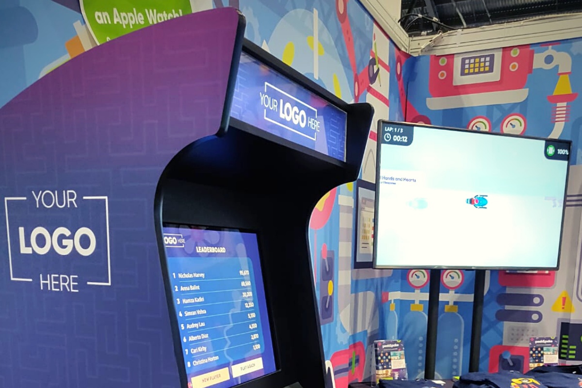Branding Locations on Arcade Machine at Trade Show