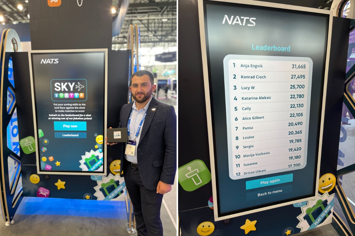 NATS Branded Game on Large Touchscreen at Event