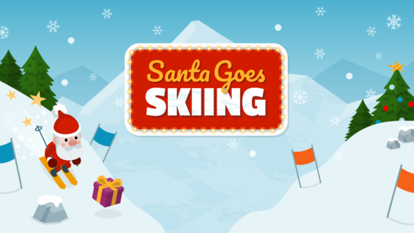 Santa Goes Skiing Christmas Game from Peek & Poke
