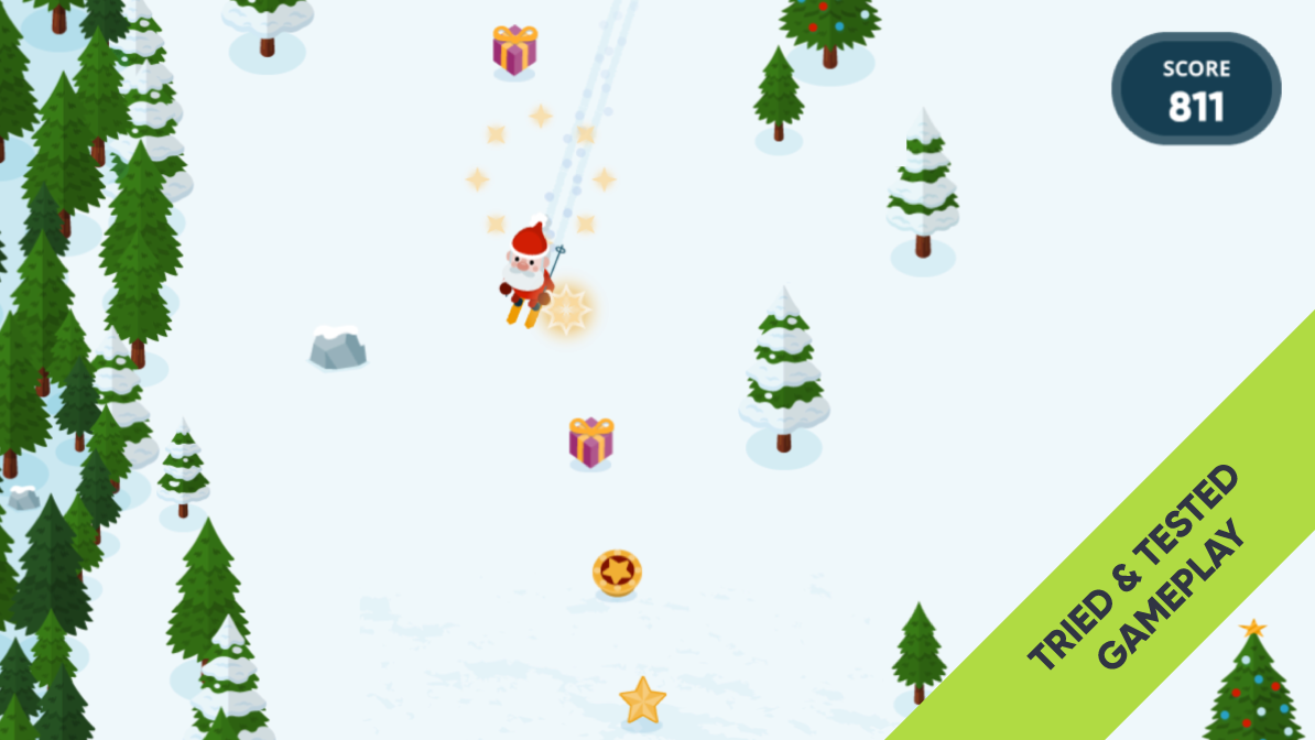 Online Skiing Game with Santa Character