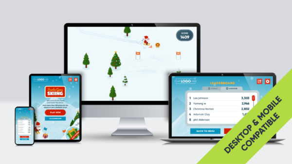 Winter-Themed Online Marketing Game Shown on Different Devices
