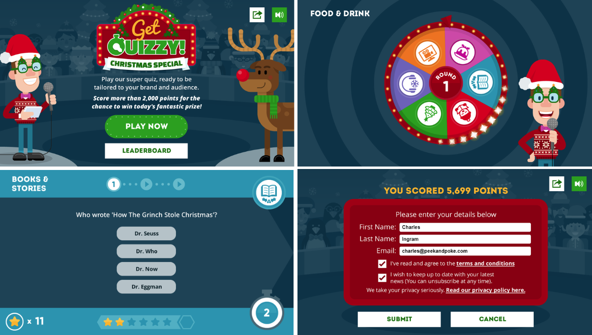 Customisable Christmas Quiz Game Screenshots