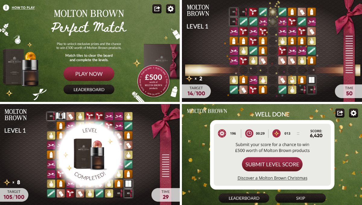 Christmas Marketing Idea – Molton Brown Branded Game Screenshots