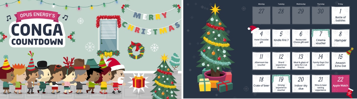 Opus Energy Branded Christmas Game and Calendar with Employee Gifts