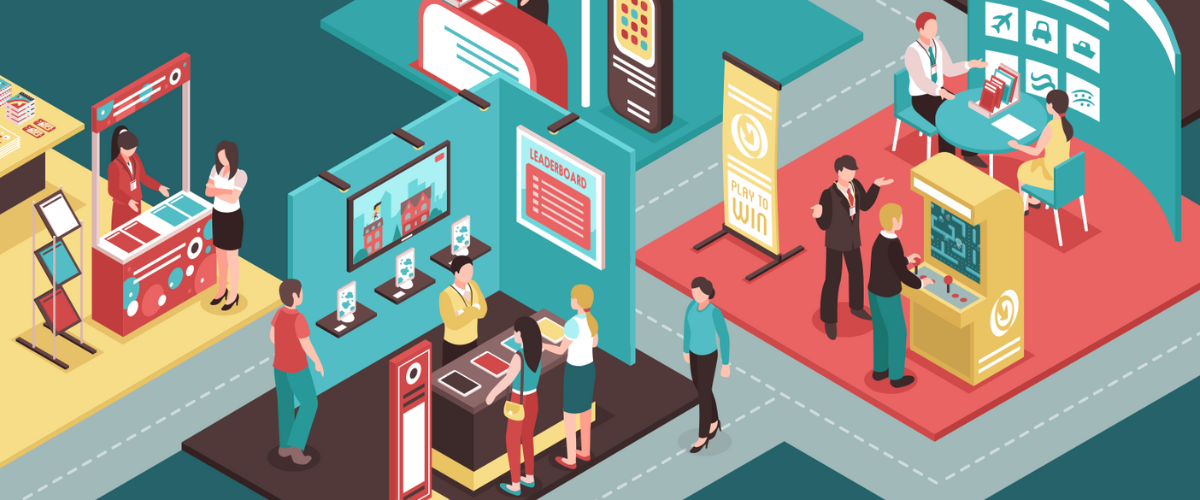 Graphic Showing Example Layout of Exhibition Hall Floor