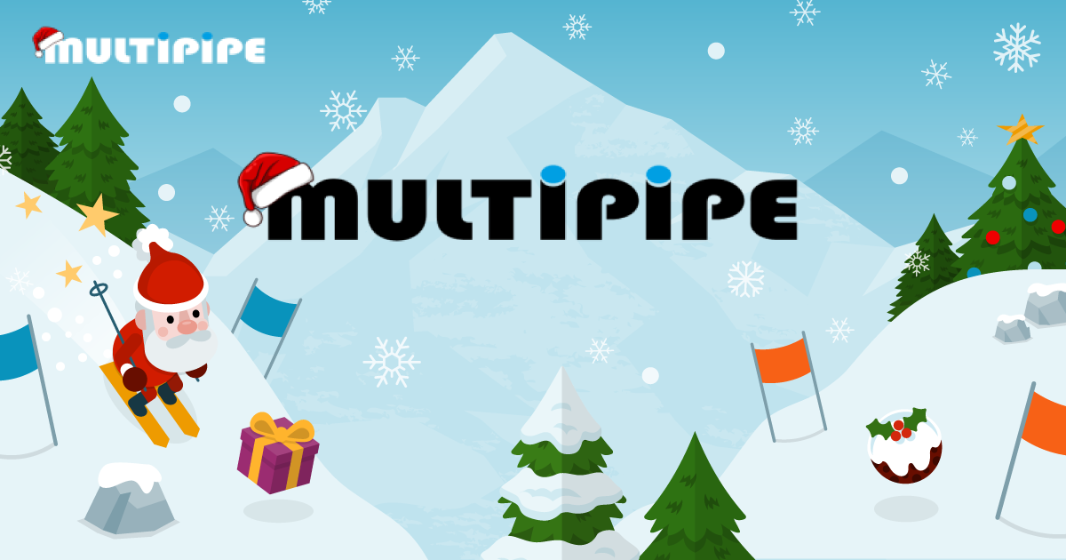 Multipipe Santa Goes Skiing