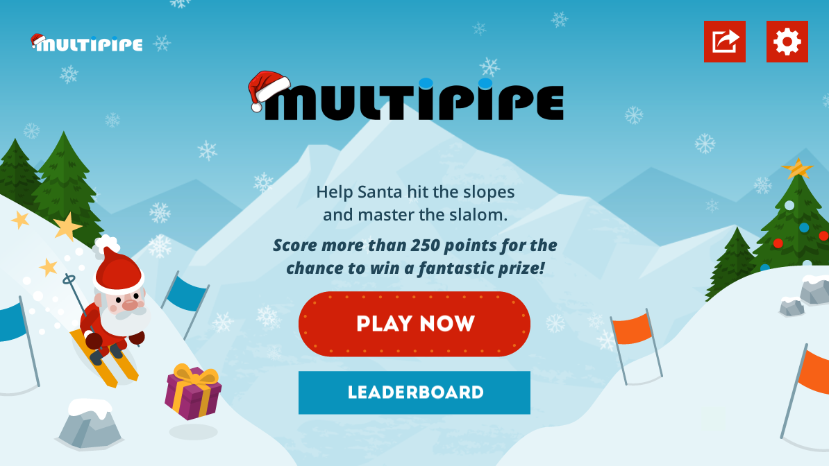 Multipipe Santa Goes Skiing Game Menu