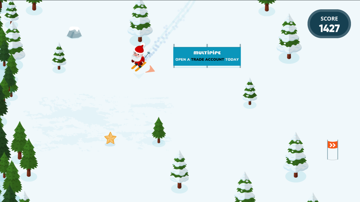 Multipipe Santa Goes Skiing Gameplay