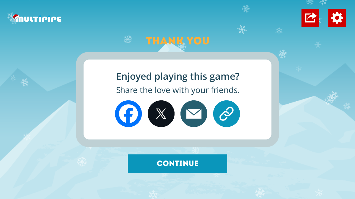 Multipipe Santa Goes Skiing Game Social Share