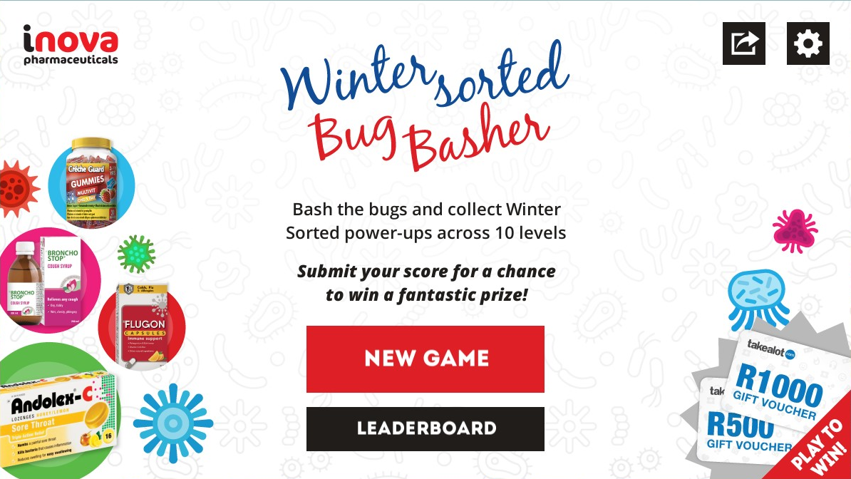 Social Fuel Bug Basher Game Menu