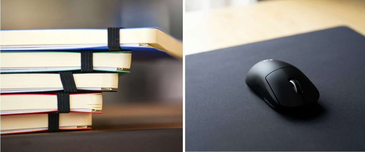 Recycled Notebooks and Mouse Pad