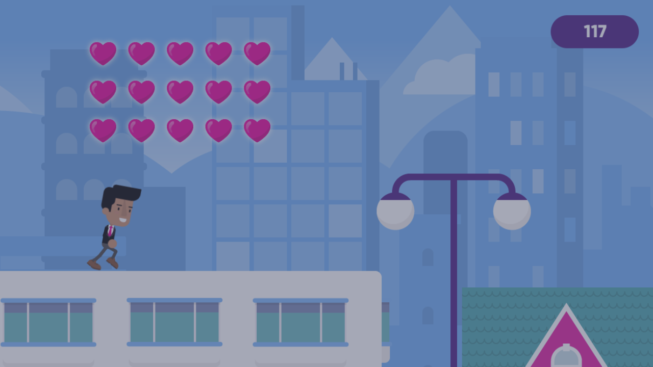 Valentine's Rooftop Runner Gameplay Video Thumbnail