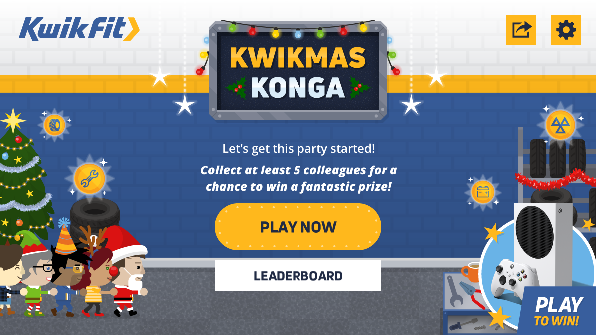 Kwik Fit Kwikmas Konga Game Menu