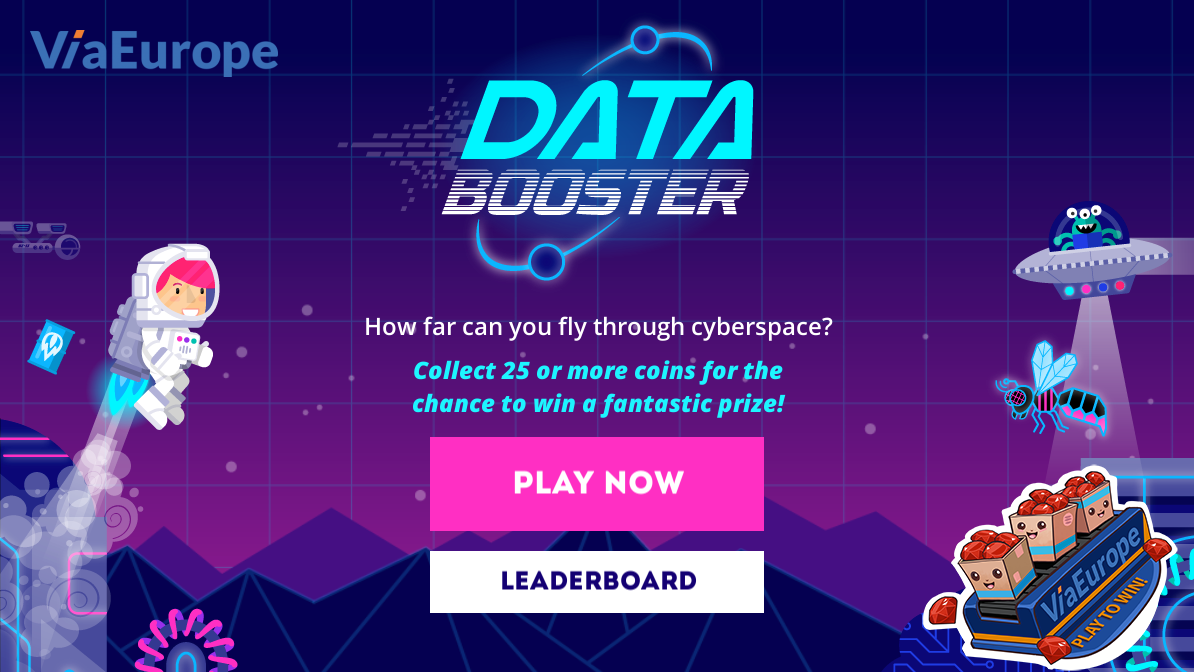 ViaEurope Data Booster Trade Show Game Menu