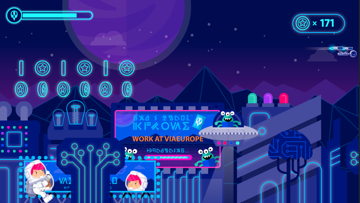 ViaEurope Data Booster Trade Show Game Flying