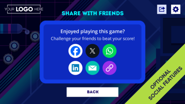 Data Racer Social Share Screen