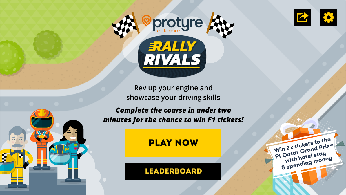 Protyre Rally Rivals Game Menu