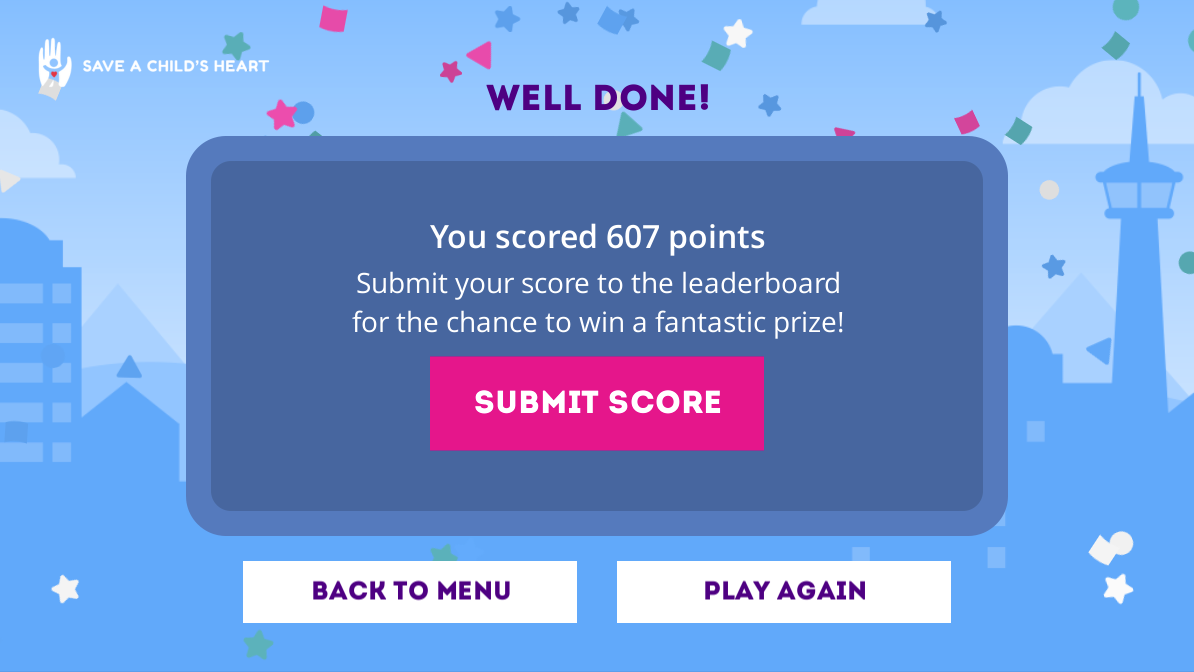 Save a Child's Heart Runner Game Score Submission