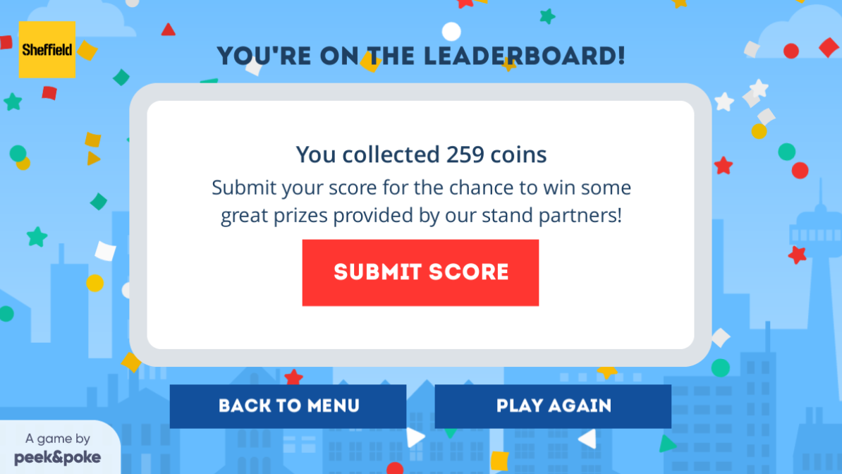 Marketing Sheffield Booster Game Submit Score