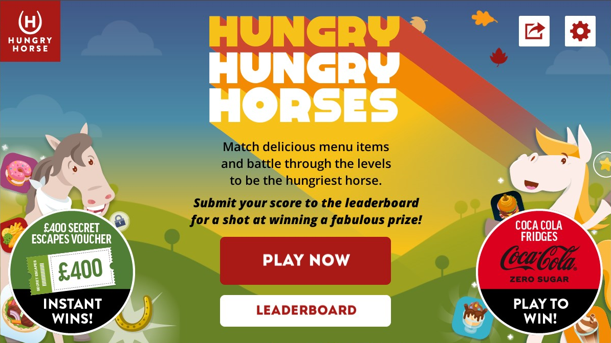 Hungry Horse Branded Game Menu