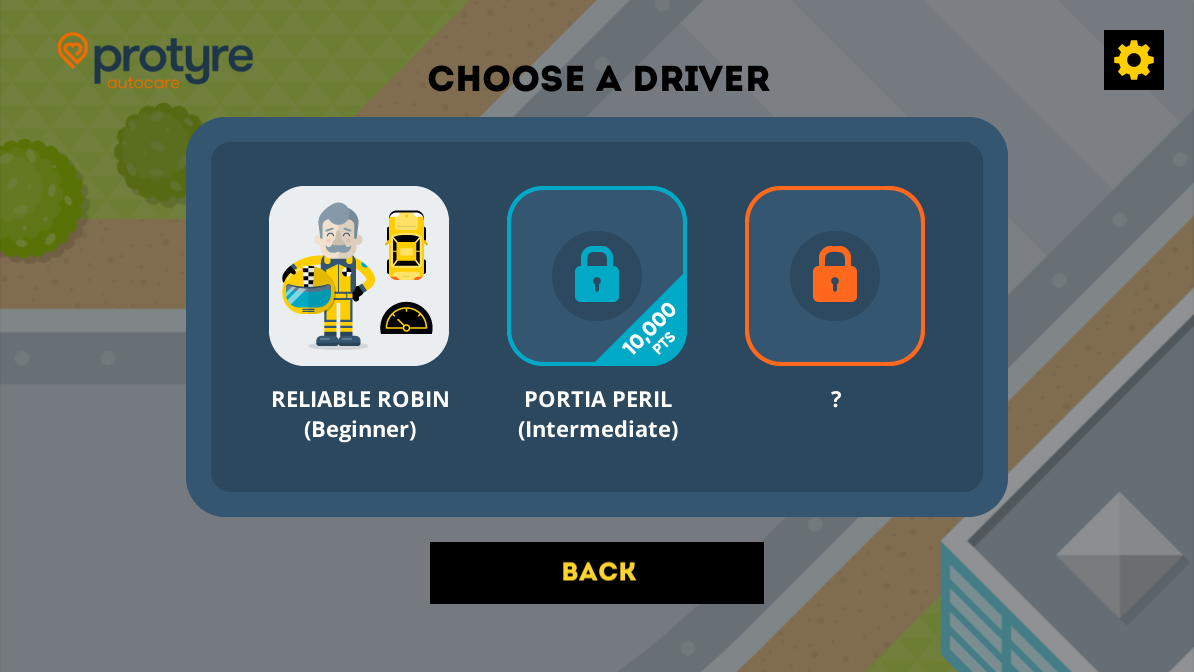 Protyre Great British Road Trip Game Character Select 1